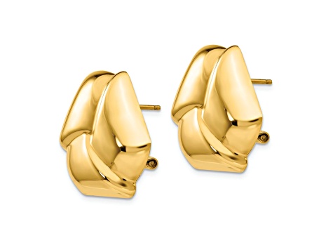 14k Yellow Gold Polished Knot Stud Earrings