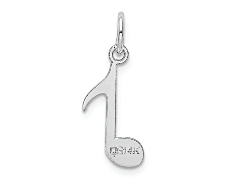 Rhodium Over 14k White Gold Polished Musical Note Charm
