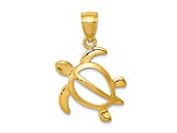 14K Yellow Gold Open Turtle Pendant