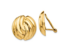 14k Yellow Gold Polished Non-Pierced Stud Earrings