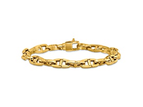 14K Yellow Gold 7.2mm Solid Anchor 8 Inch Bracelet
