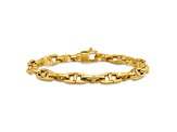 14K Yellow Gold 7.2mm Solid Anchor 8 Inch Bracelet