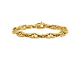 14K Yellow Gold 7.2mm Solid Anchor 8.5 Inch Bracelet
