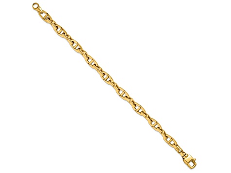 14K Yellow Gold 7.2mm Solid Anchor 8.5 Inch Bracelet