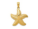 14k Yellow Gold Textured Starfish Pendant