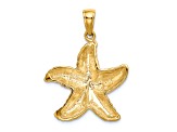 14k Yellow Gold Textured Starfish Pendant
