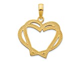 14k Yellow Gold Heart in a Heart Pendant