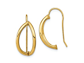 14k Yellow Gold Half Circle Wire Dangle Earrings