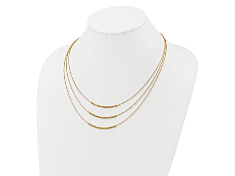 14k Yellow Gold Polished Textured and Diamond-Cut Beads 3