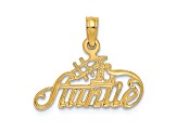 14k Yellow Gold Textured #1 Auntie pendant