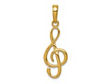 14k Yellow Gold Treble Clef Pendant