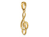 14k Yellow Gold Treble Clef Pendant