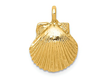 Picture of 14k Yellow Gold Textured Seashell Pendant
