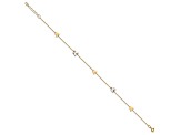 14K Two-tone Polished Butterfly with 1-inch Extension Anklet