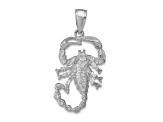 Rhodium Over 14k White Gold Solid Polished Open-backed Scorpion Pendant