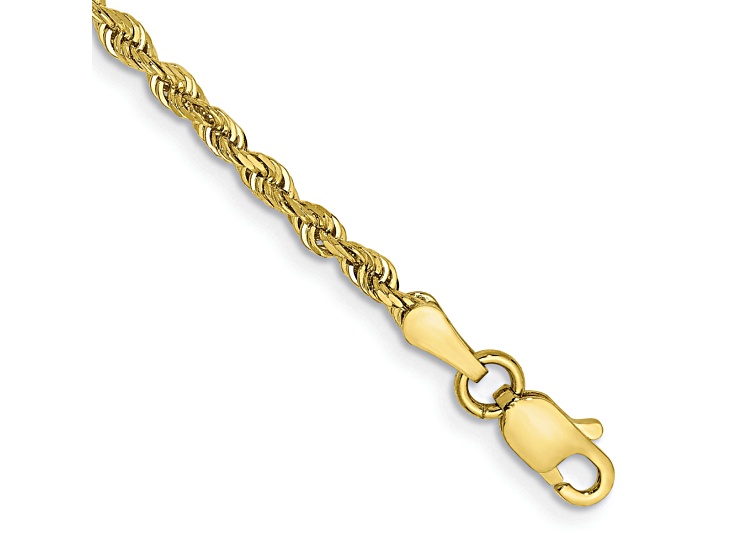 10k Yellow Gold 2.25mm Diamond-Cut Quadruple Rope Link Bracelet