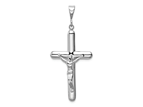 Rhodium Over 14k White Gold Crucifix Pendant