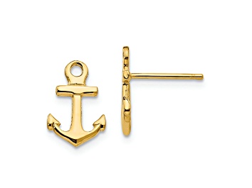 Picture of 14k Yellow Gold Anchor Stud Earrings