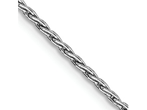 Rhodium Over 14k White Gold 1.25mm Solid Round Parisian Wheat 20 Inch Chain