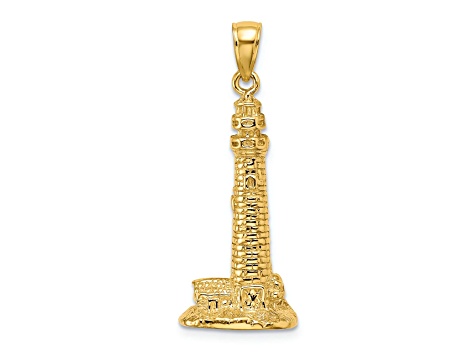 14K Yellow Gold Cape May Lighthouse Pendant | eBay 14k Yellow Gold Small Travel Polished CAPE MAY Lighthouse Charm main image 1