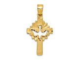 14K Yellow Gold Dove Cross Charm