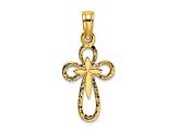 14k Yellow Gold Cut-Out Cross with Small Interior Cross Charm