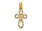 14k Yellow Gold Cut-Out Cross with Small Interior Cross Charm