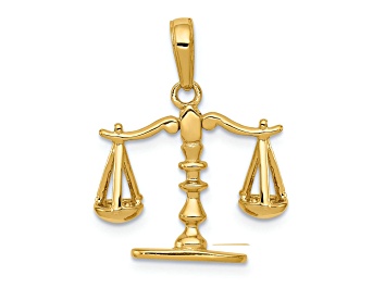 Picture of 14k Yellow Gold 3D Moveable Scales of Justice Pendant