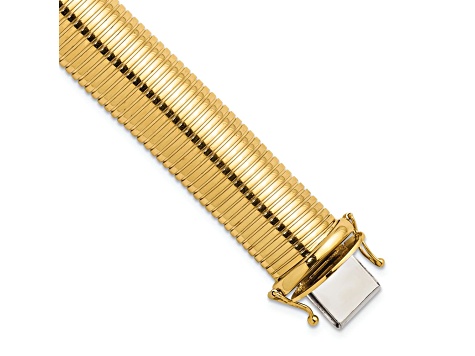 14K Yellow Gold 14.7mm 7.25 inch Omega Bracelet
