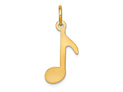14k Solid Rose Gold Musical Note Charm Pendant – 8th Note, 0.4 Gram – Direct Source Gold & Diamond