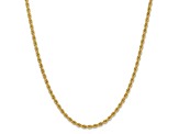 14k Yellow Gold 3.3mm Solid Rope 18 Inch Chain