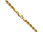 14k Yellow Gold 3.3mm Solid Rope 18 Inch Chain