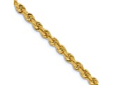 14k Yellow Gold 3.3mm Solid Rope 20 Inch Chain