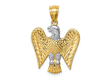 Picture of 14k Two-tone Gold Textured Eagle Pendant