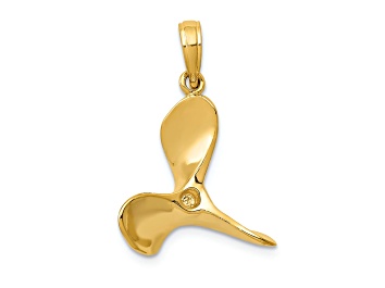 Picture of 14k Yellow Gold 3D Polished Propeller Pendant