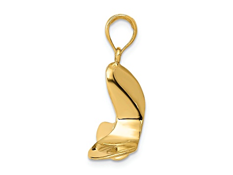 14k Yellow Gold 3D Polished Propeller Pendant