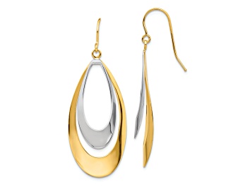 Picture of 14k Two-tone Teardrop Dangle Earrings