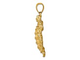 14k Yellow Gold Textured Land Turtle Pendant