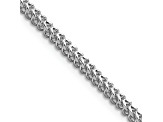 Rhodium Over 14k White Gold 2.3mm Solid Franco Chain