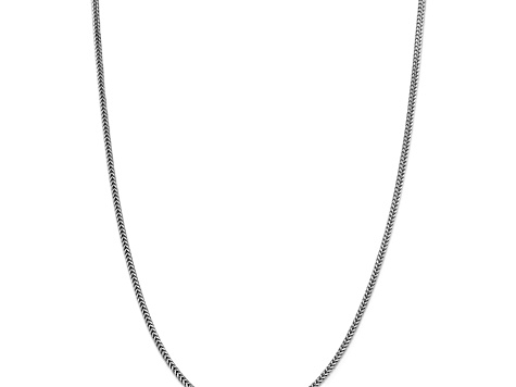 Rhodium Over 14k White Gold 2.3mm Solid Franco Chain