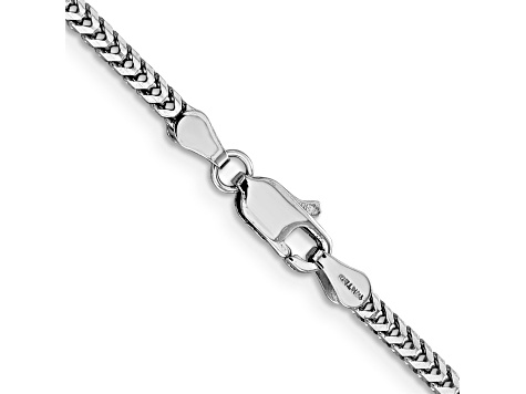 Rhodium Over 14k White Gold 2.3mm Solid Franco Chain