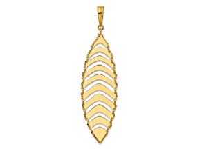 14K Yellow Gold Polished and Diamond-cut Fancy Dangle Pendant