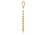 14K Yellow Gold Polished and Diamond-cut Fancy Dangle Pendant