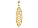 14K Yellow Gold Polished and Diamond-cut Fancy Dangle Pendant