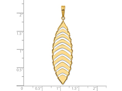 14K Yellow Gold Polished and Diamond-cut Fancy Dangle Pendant