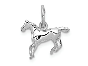 Rhodium Over 14K White Gold Horse Charm