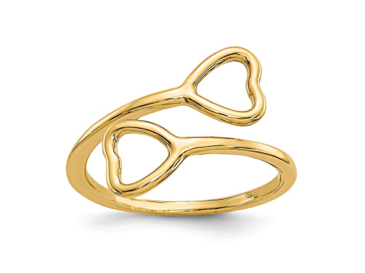 14K Yellow Gold Double Heart Toe Ring - 13JK8A | JTV