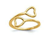 14K Yellow Gold Double Heart Toe Ring