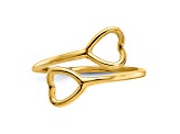 14K Yellow Gold Double Heart Toe Ring