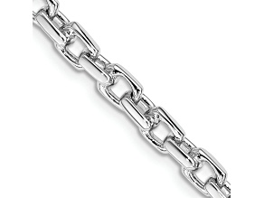 Rhodium Over 14k White Gold 4.6mm Hand-Polished Fancy Open Link Bracelet
